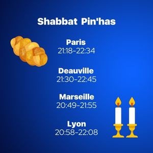 Chabbat Pin'has - 26/27 Juillet