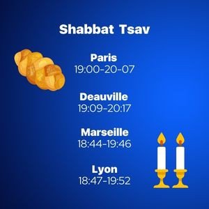 Chabbat Tsav - 29/30 Mars