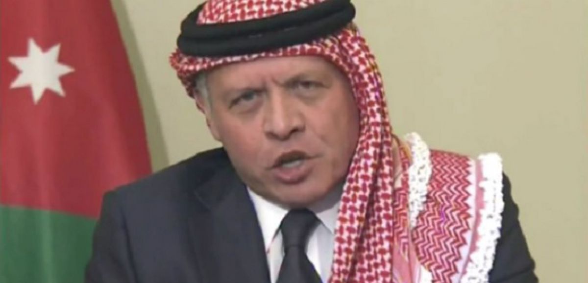 Le Roi Abdallah II de Jordanie prévient que le plan de souveraineté mettra Israël en collision avec son pays