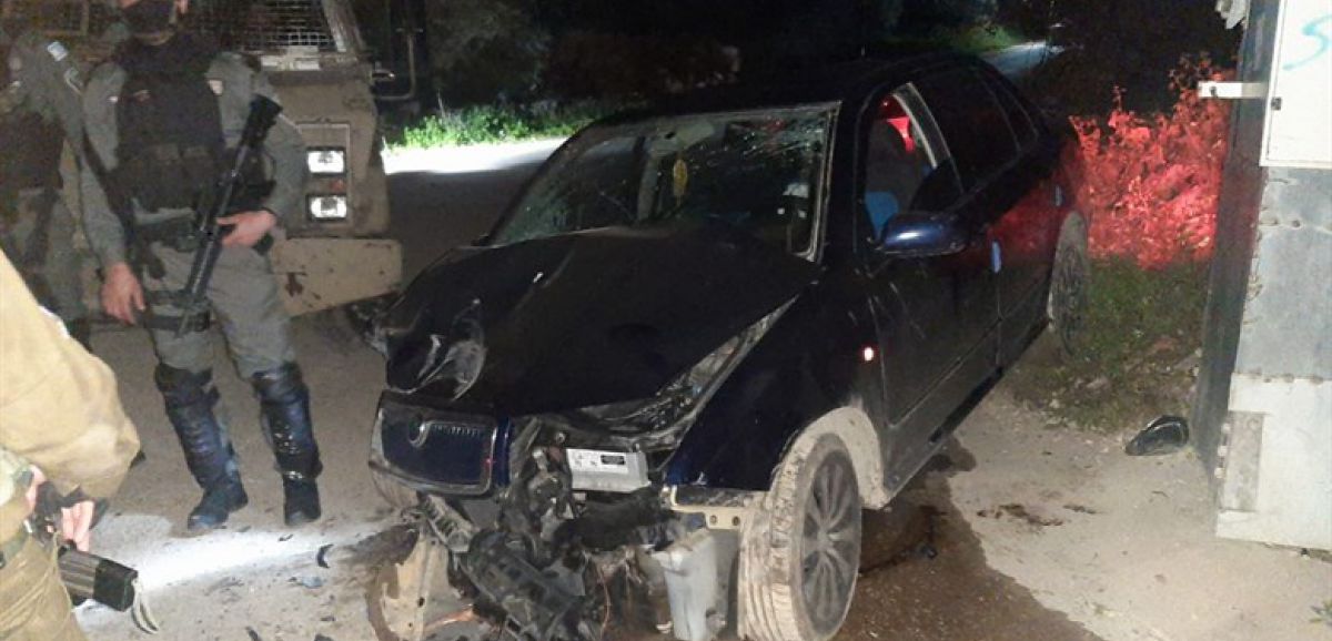 2 officiers israéliens blessés dans une attaque à la voiture-bélier en Samarie