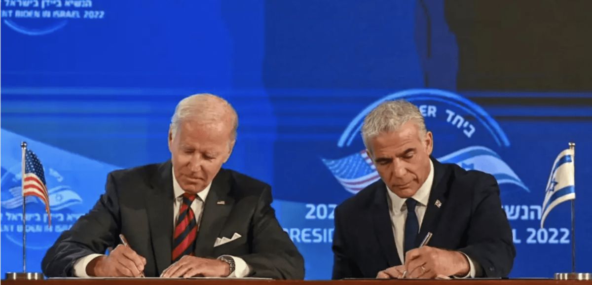 Yaïr Lapid et Joe Biden signent une déclaration conjointe de partenariat stratégique