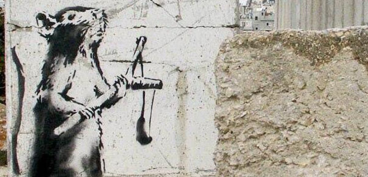 Le street art de Banksy sauvé du vandalisme à Bethléem, sécurisé à Tel Aviv