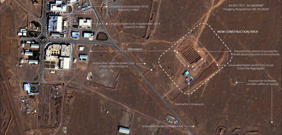 Des images satellites montrent la construction d'un nouveau bâtiment à l'usine nucléaire de Fordo