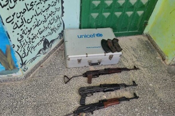 Tsahal a découvert des armes dans une salle de classe dans le quartier Zeitoun à Gaza